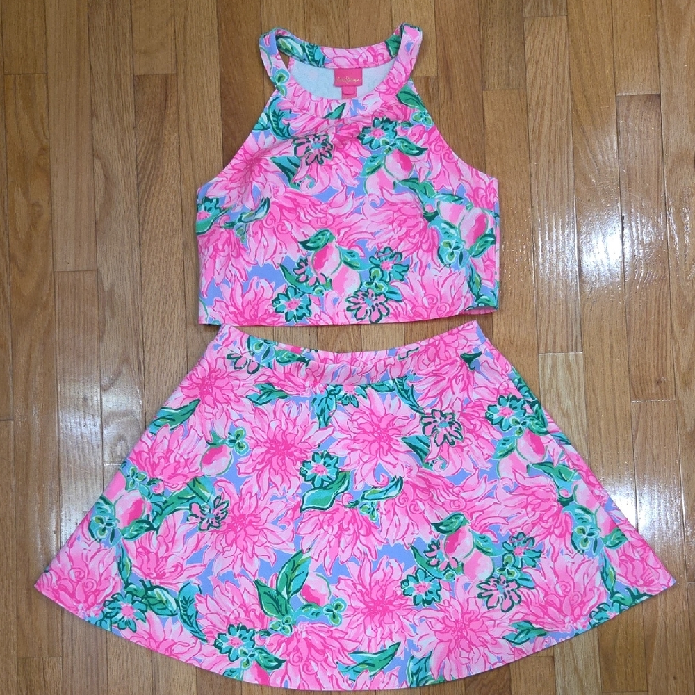 Lilly Pulitzer Vibrant Floral Kids Skirt Set